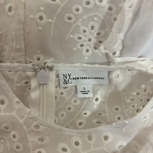 New York & Company white eyelet romper - Picture 4 of 7